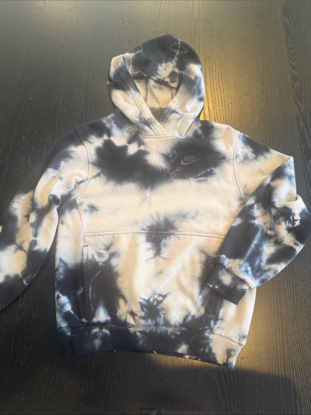 Nike boys Black & White Tie-Dye Crewneck Hoodie